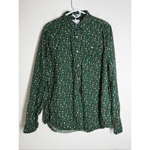 Paper Denim & Cloth Men’s Green Floral Button Down Shirt XL 100% Cotton